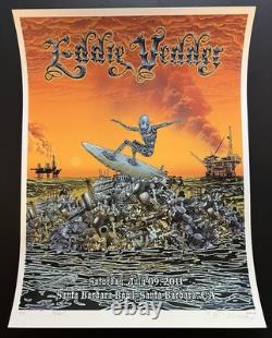 EMEK Eddie Vedder Santa Barbara 2011 poster A/P signed doodled pearl jam print