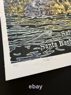 EMEK Eddie Vedder Santa Barbara 2011 poster A/P signed doodled pearl jam print