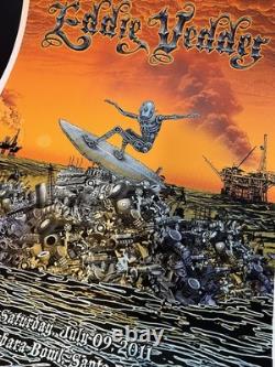 EMEK Eddie Vedder Santa Barbara 2011 poster A/P signed doodled pearl jam print