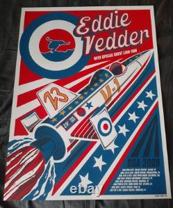 Eddie Vedder 2009 Solo Tour Poster Evel Rocket Brad Klausen! Pearl Jam