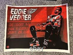 Eddie Vedder 6-26-2011 Detroit Chris Chelios Poster