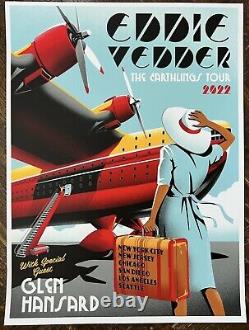 Eddie Vedder Earthlings Glen Hansard Pearl Jam Tour Vintage Travel Style Poster