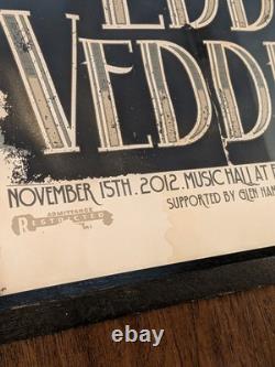 Eddie Vedder Framed Concert Posters (2) Nov 13 15 2012 Dallas Houston Pearl Jam