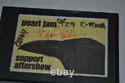 Eddie Vedder Pearl Jam Signed Autograph Concert Support Aftershow Patch 6/29/98