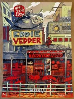 Eddie Vedder Poster-Tokyo 4/20/26-Munk One AP Overcast Variant xx/100