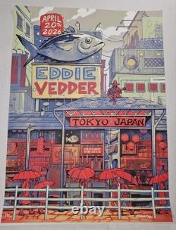 Eddie Vedder Poster Tokyo Japan Munk One A/P Signed Numbered Pearl Jam 04/20/26