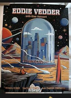 Eddie Vedder and the Earthlings Los Angeles 2/25/22 show poster by Pedro Correa