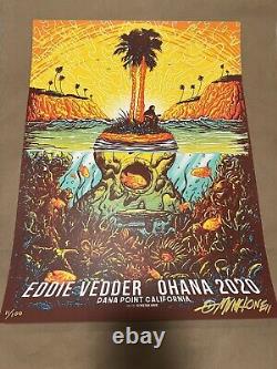 Eddie Vedder poster Ohana 2020 Munk One RARE Variant signed #/100 Pearl Jam Gig