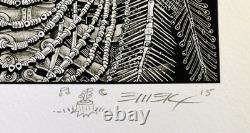 Emek Chief Mini Art Print Doodled S/N# 339/500 Pearl Jam 2015