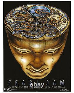 Emek Golan signed 2013 Pearl Jam gig poster 8x10 photo COA exact proof autograph