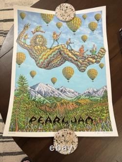 Emek Pearl Jam Telluride Ride Festival 2016 Signed Doodled Concert Poster