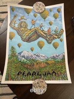 Emek Pearl Jam Telluride Ride Festival 2016 Signed Doodled Concert Poster