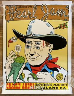 Frank Kozik Pearl Jam Oracle Arena 11/26/13 Oakland CA Concert Poster 18x24