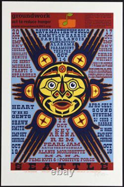 Groundwork Fest 2001 Concert Poster Pearl Jam Dave Matthews REM Gary Houston
