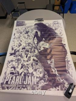 HUGE RARE Pearl Jam Subway Poster Magnusson Park, Seattle, WA 1992 Eddie Vedder