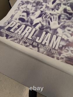 HUGE RARE Pearl Jam Subway Poster Magnusson Park, Seattle, WA 1992 Eddie Vedder