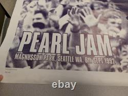 HUGE RARE Pearl Jam Subway Poster Magnusson Park, Seattle, WA 1992 Eddie Vedder