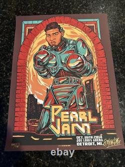 Joe Louis Arena Signed Pearl Jam Poster Detroit 2014 Munk One AP Numbered