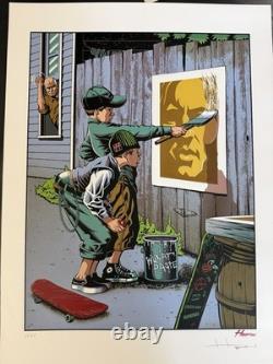 Justin Hampton Pearl Jam Purple Wheat Paste Poster AP Edition Signed/#'d