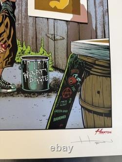 Justin Hampton Pearl Jam Purple Wheat Paste Poster AP Edition Signed/#'d