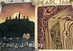 LOT of 2 MINT Pearl Jam 2020 Poster prints Cancel Concert 3/20-22, Ottawa Quebec