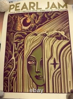 LOT of 2 MINT Pearl Jam 2020 Poster prints Cancel Concert 3/20-22, Ottawa Quebec