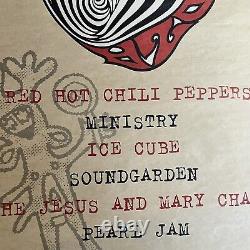 Lollapalooza Poster Original Vintage 1992 24x36 Red Hot Chili Peppers Pearl Jam