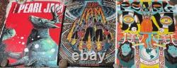 Lot of 3 Pearl Jam 2024 Wrigley Chicago Aug 29/31 posters Klausen, Preece, McAll
