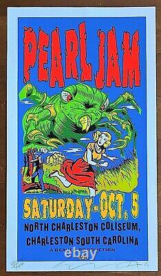 MINT & SIGNED Pearl Jam 1996 Charleston TAZ Poster 95/400