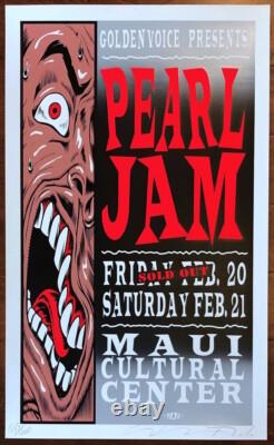 MINT & SIGNED Pearl Jam 1998 Maui TAZ Poster 313/400