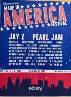 Made in America 2012 Festival Poster Jay Z, Pearl Jam, Skrillex, Drake