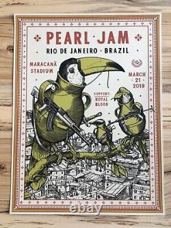 NEW 2018 PEARL JAM Ravi Zupa Concert Edition Poster Rio de Janeiro 3/21 Print