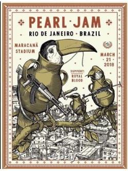 NEW 2018 PEARL JAM Ravi Zupa Concert Edition Poster Rio de Janeiro 3/21 Print