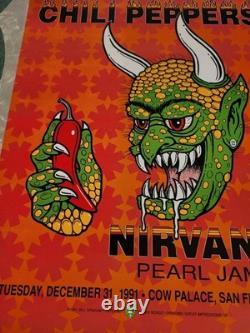 NIRVANA PEARL JAM RHCP 1991 Cow Palace Bill Graham Poster BGP-51