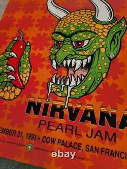 NIRVANA PEARL JAM RHCP 1991 Cow Palace Bill Graham Poster BGP-51