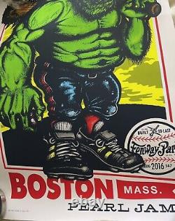 New Pearl Jam 2016 Concert Poster Ames Bro Aug 5 & 7 Fenway Green Monster Boston