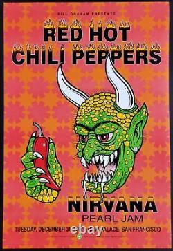 Nirvana Concert Poster Pearl Jam Red Hot Chili Peppers Concert Poster San Fra