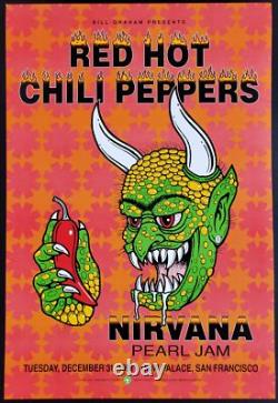 Nirvana Concert Poster Pearl Jam Red Hot Chili Peppers Concert Poster San Fra