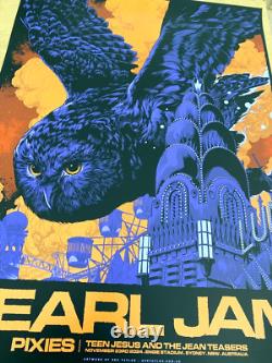 OFFICIAL Pearl Jam Sydney Australia 2024 Poster AP #/100 Ken Taylor IN STOCK