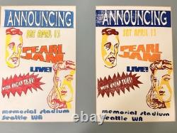 Original Pearl Jam Cheap Trick Seattle Concert Poster Drawing & Silkscreen