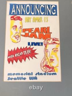 Original Pearl Jam Cheap Trick Seattle Concert Poster Drawing & Silkscreen