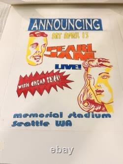 Original Pearl Jam Cheap Trick Seattle Concert Poster Drawing & Silkscreen