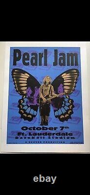 PEARL JAM 1996 Original Silkscreen Florida Concert Poster Signed & Numbered