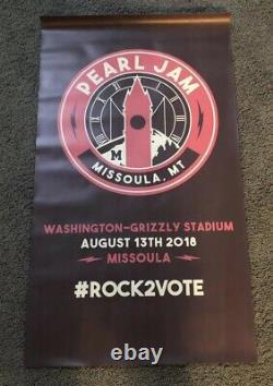 PEARL JAM 2018 SEATTLE PROMO BANNER POSTER RARE! #rockthevote 8.13.18 MT