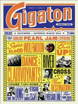 PEARL JAM 3/28 2020 BALTIMORE MD Ames Bros Tour Poster SE SOLD OUT not an AP