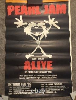 PEARL JAM ALIVE SINGLE POSTER 1992 VINTAGE VERY RARE 40 X 60 Large SEE DETAILS PEARL JAM ALIVE SINGLE POSTER 1992 VINTAGE VERY RARE 40 X 60 Large SEE DETAILS