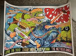 PEARL JAM AP Signed By Munk One & Frank Kozik Amsterdam Concert Poster NM/VG