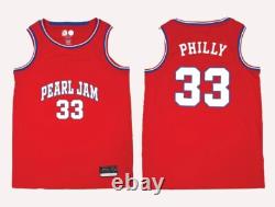 PEARL JAM BASKETBALL JERSEY LARGE PHILADELPHIA 76ers 2024 PHILLY 33 WELLS FARGO