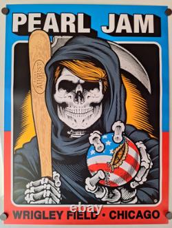 PEARL JAM CONCERT EVENT POSTER 2016 TOUR Wrigley Field Chicago IL SEAN CLIVER