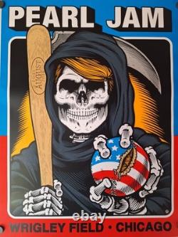 PEARL JAM CONCERT EVENT POSTER 2016 TOUR Wrigley Field Chicago IL SEAN CLIVER